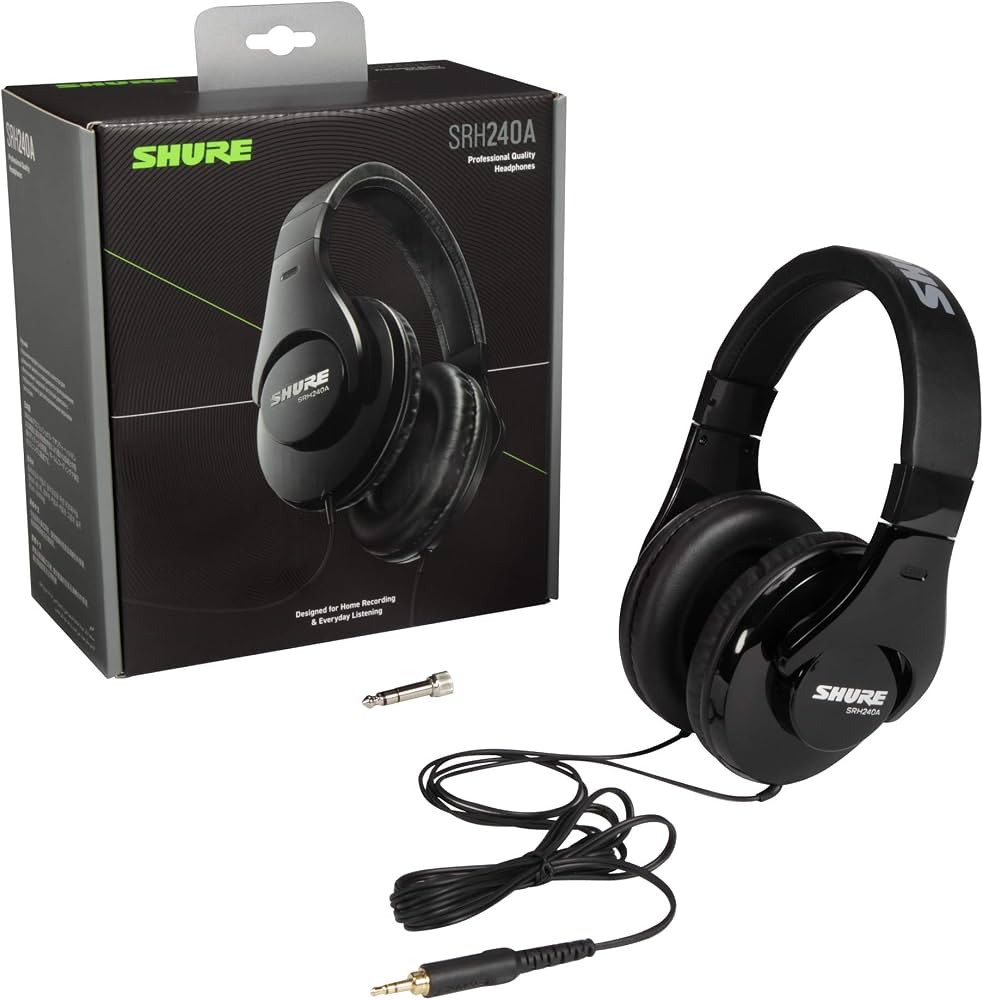 Shure SRH240A-BK-EFS Professional Studio Headphones