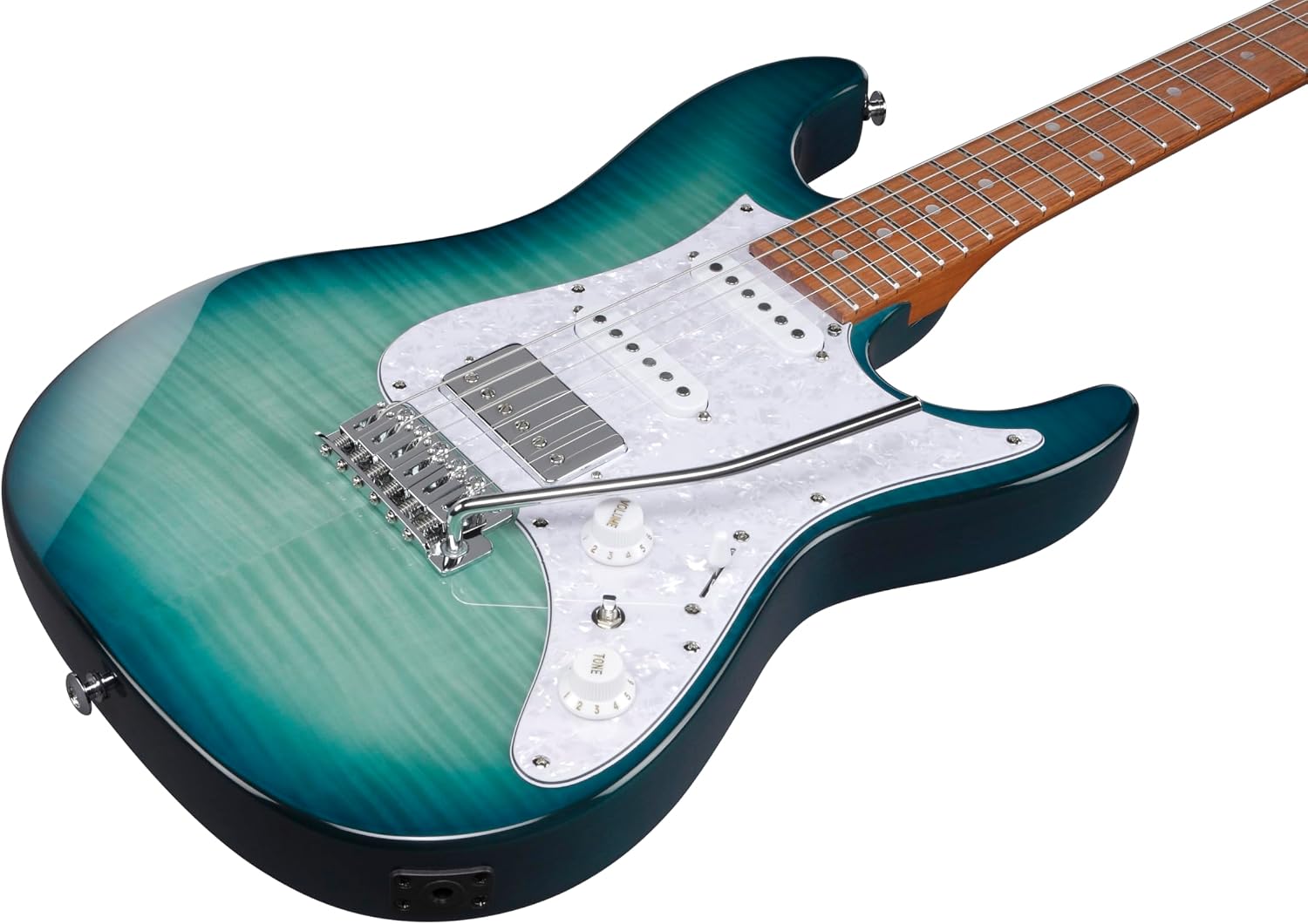 Ibanez AZ22S1FTXB Solid Body Electric Guitar - Transparent Turquoise Burst