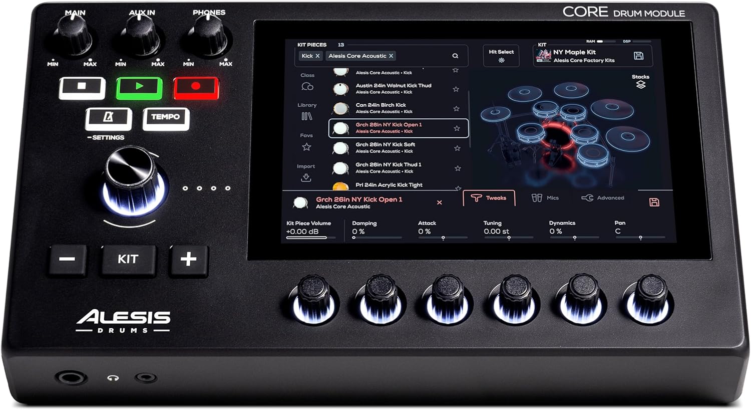 Alesis STRATA CORE KIT Nine-Piece Electronic Drum Kit with 7" Screen