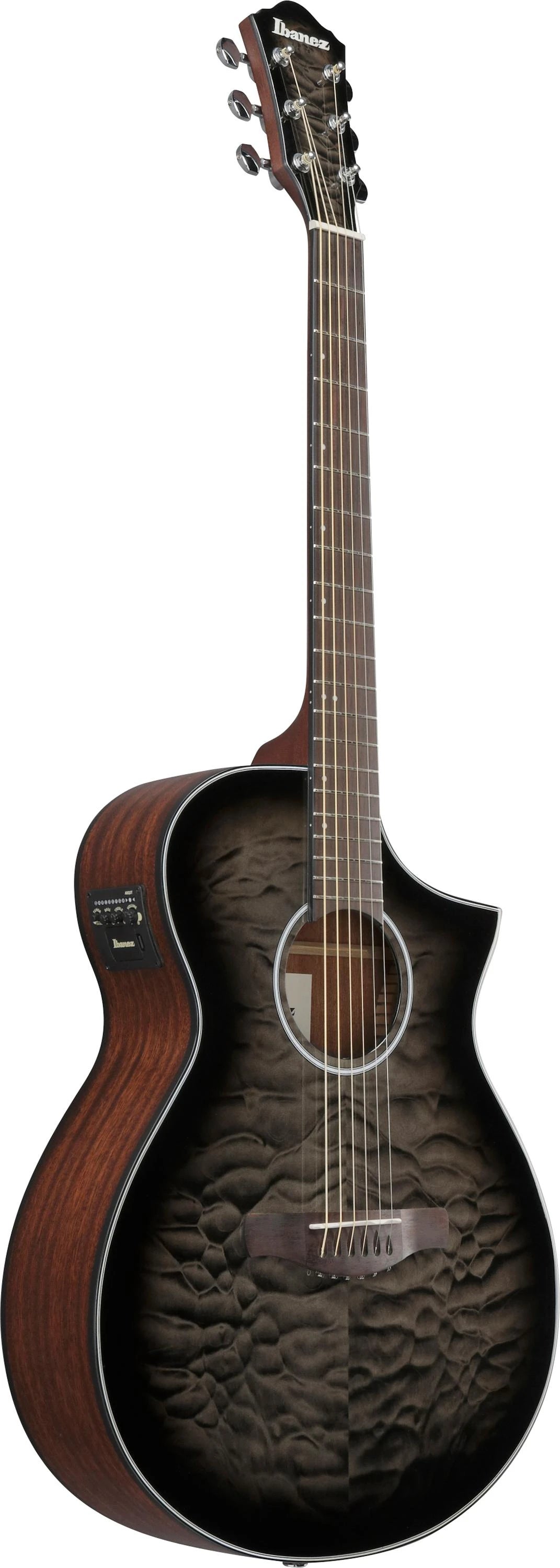 Ibanez AEWC16QATKH Western Guitar Transparent Black Sunburst Gloss