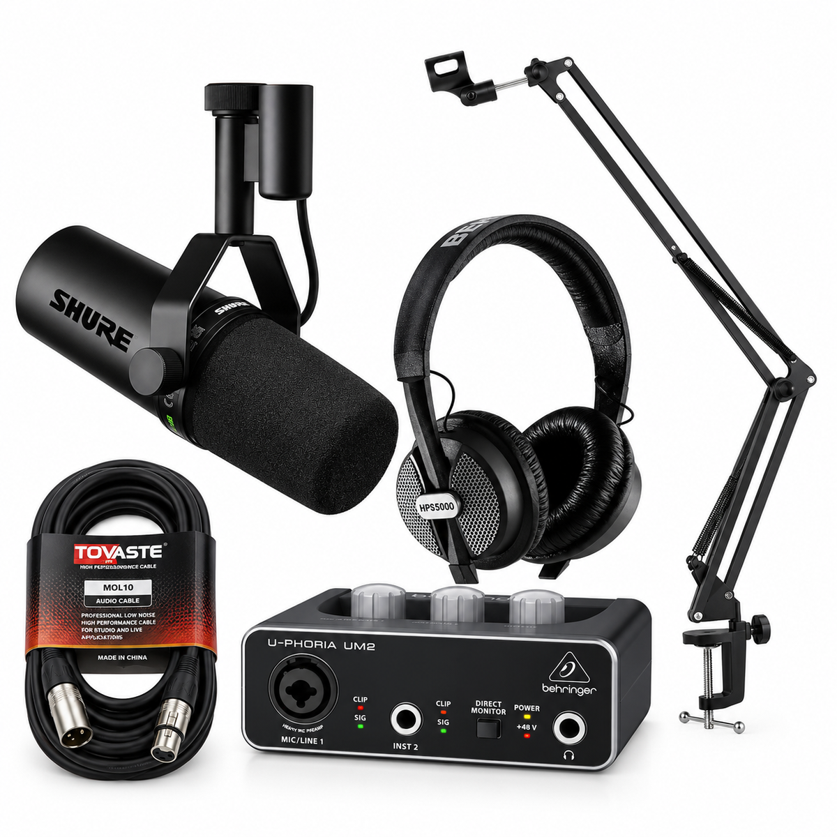 Shure SM7dB Complete Podcast & Studio Recording Bundle
