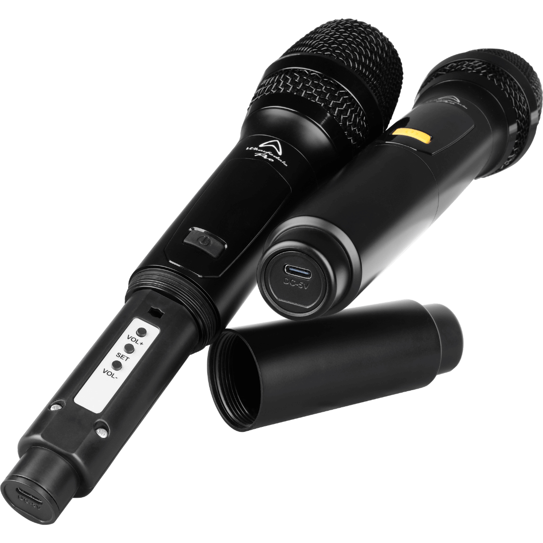 Wharfedale Pro EZ-PZ 100W Portable Battery Powered PA Speaker With 2 Wireless Mics & Tour Bag