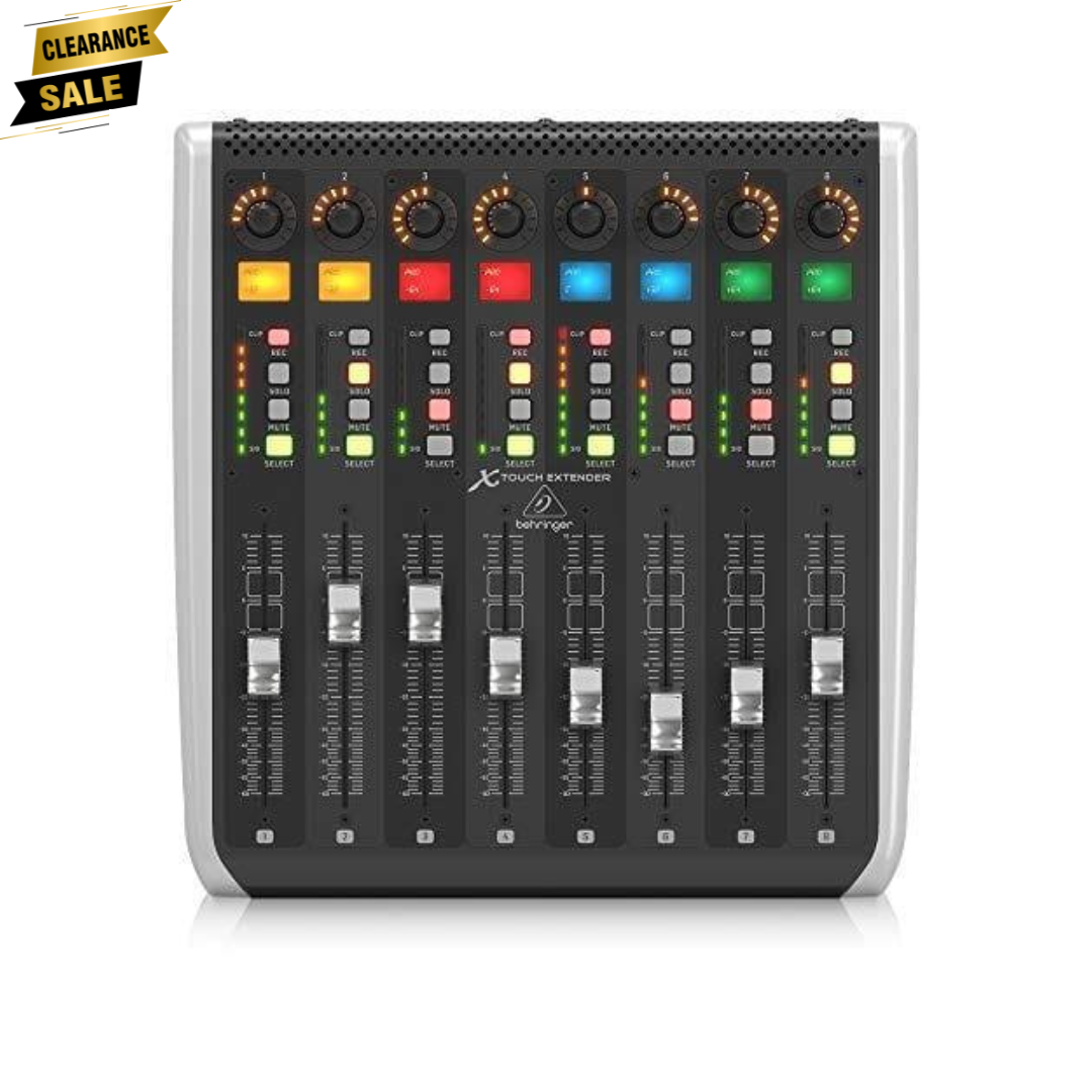 Behringer X-TOUCH EXTENDER with 8 Touch-Sensitive Motor Faders, LCD Scribble Strips, USB Hub and Ethernet/USB Interfaces