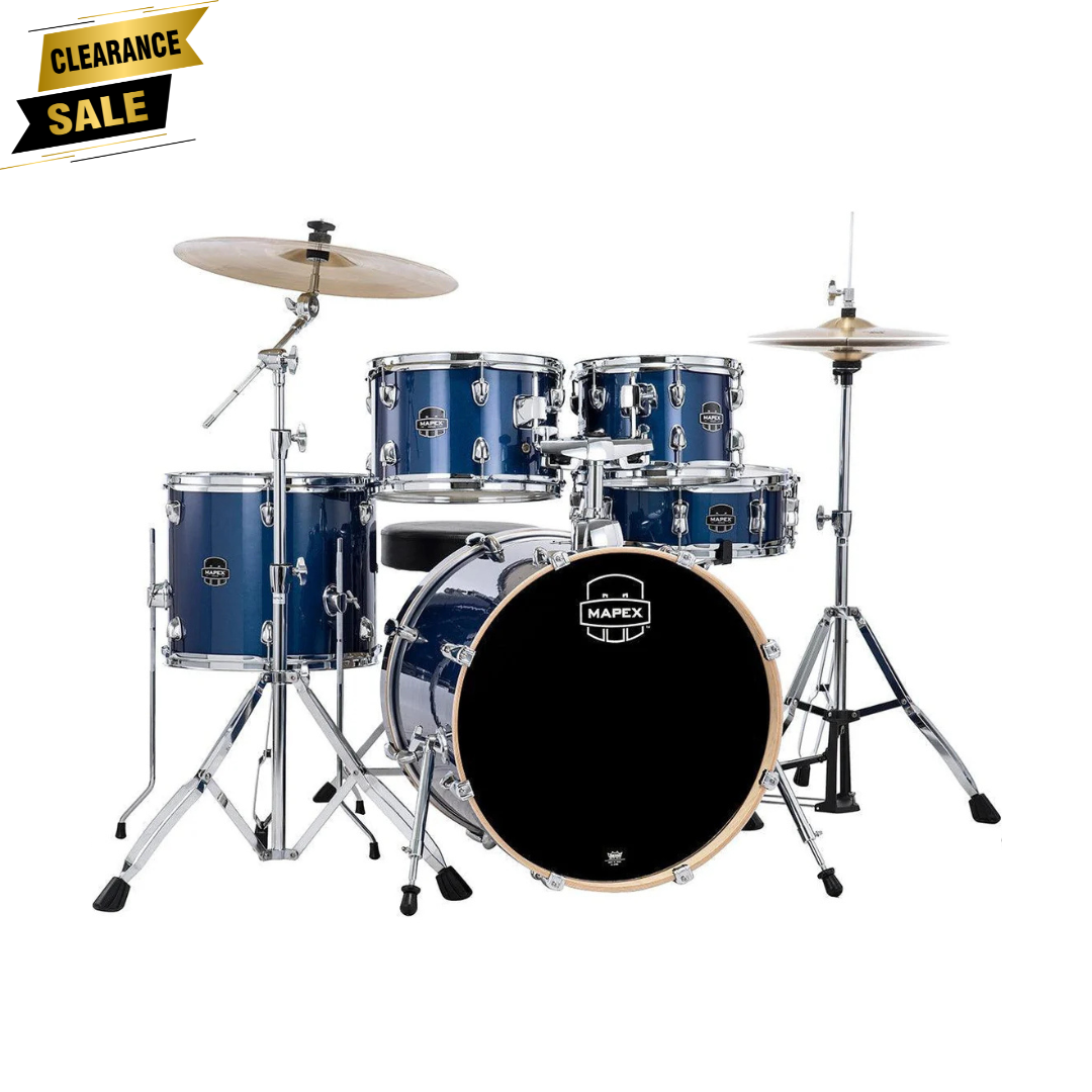 Mapex VE5044FTCVI Drums Venus 5 Piece Fusion (Blue Sky Sparkle) Complete Setup