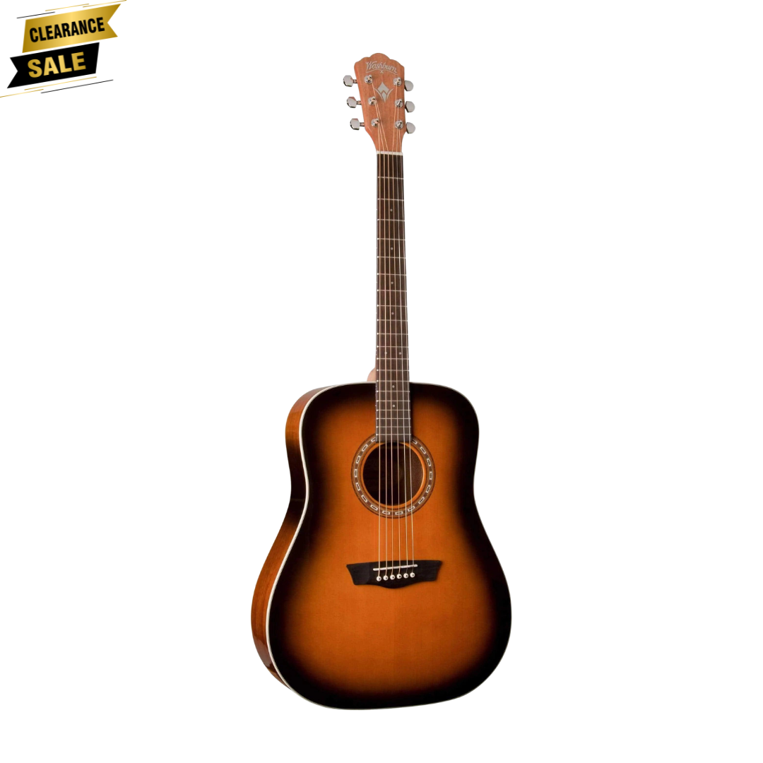 Washburn WD7SATB Dreadnought Acoustic Guitar - Tobacco Sunburst