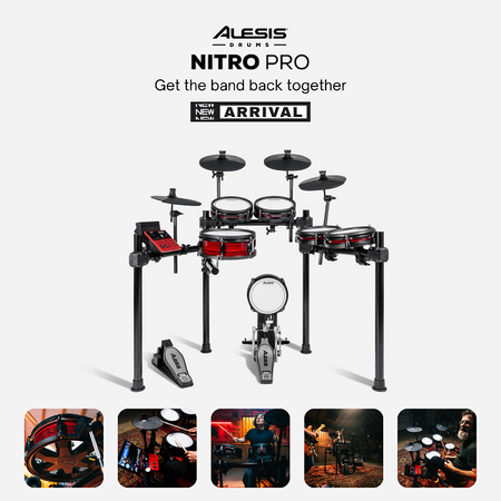  Alesis Nitro Pro 8-Piece Electronic Drum Kit With Bluetooth 