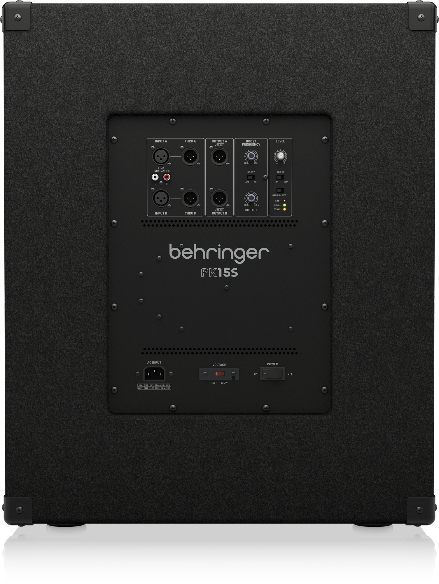 Behringer PK15S Active 1000W 15" Subwoofer with Built-In Stereo Crossover