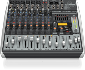 Behringer Xenyx QX1222USB Premium 16-Input 2/2-Bus Mixer with XENYX Mic Preamps and Compressors, Klark Teknik Multi-FX Processor, Wireless Option and USB/Audio Interface