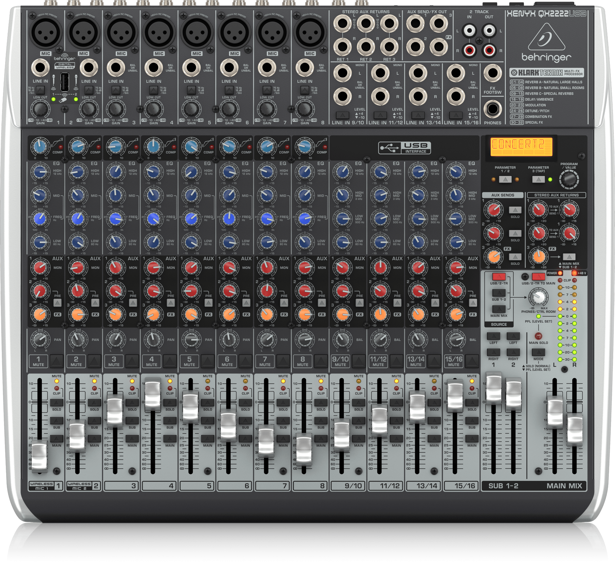 Behringer Xenyx QX2222USB Audio Mixer