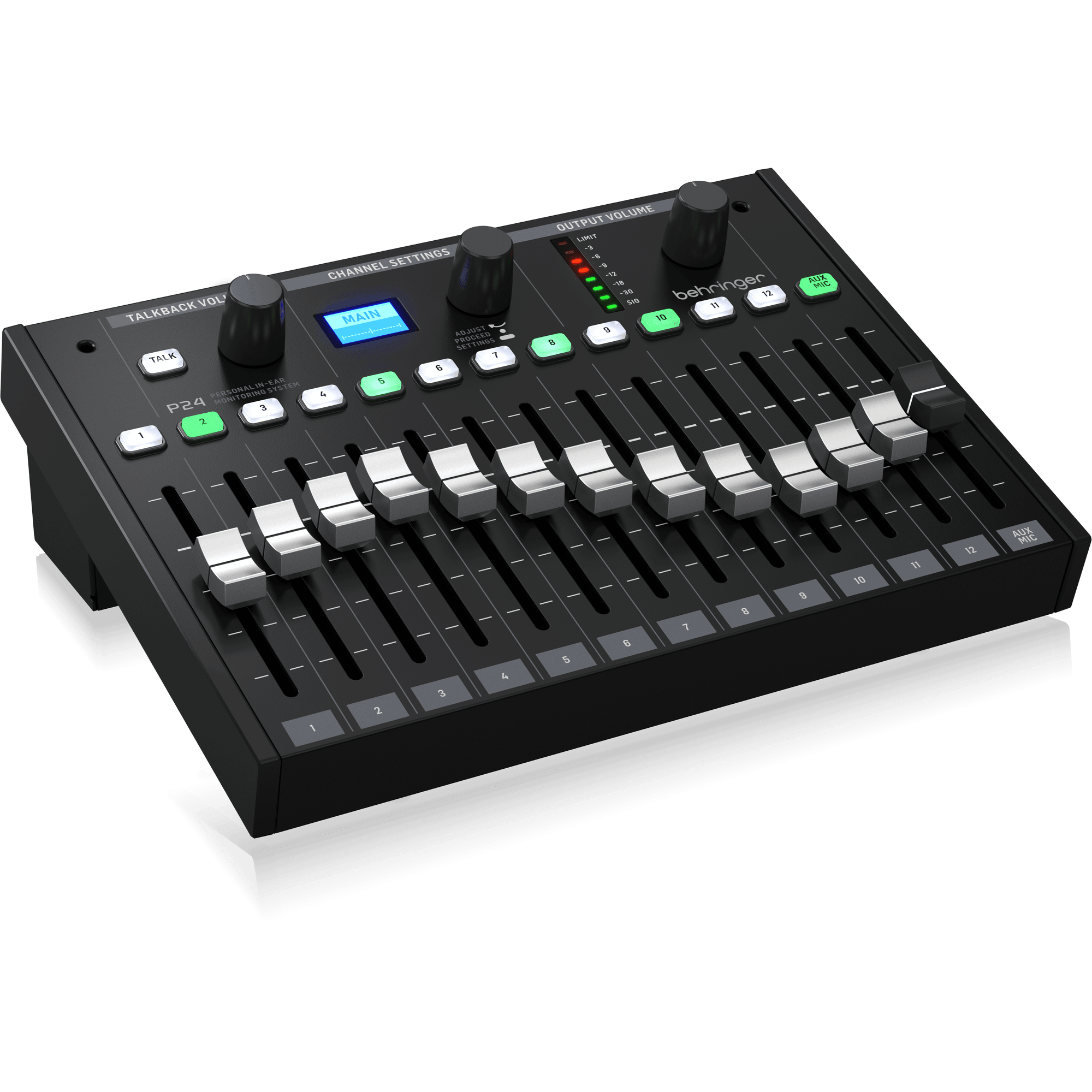 Behringer P24 StageConnect Personal Monitor Mixer with 13 Stereo Channels and 60-mm Faders