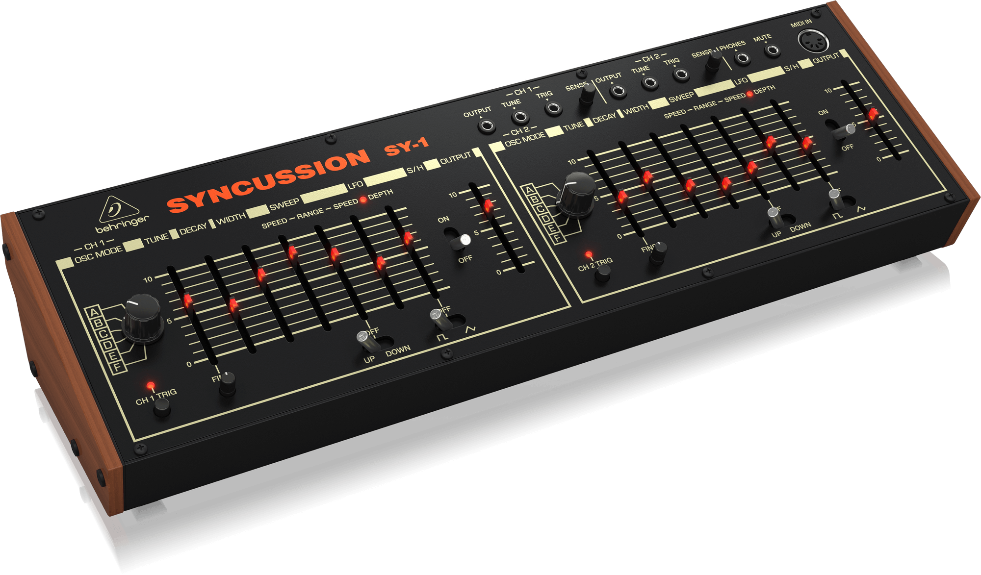 Behringer SYNCUSSIONSY1 Classic Dual Analog Percussion Synthesizer with 6 Oscillator Modes and Eurorack Format