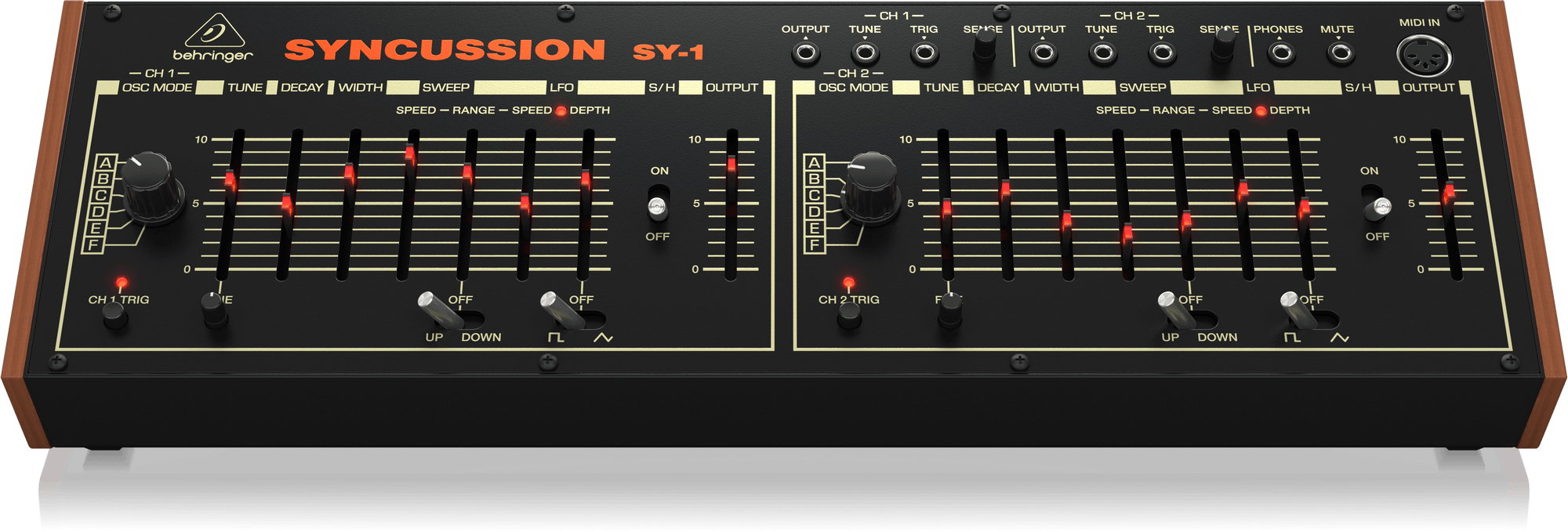 Behringer SYNCUSSIONSY1 Classic Dual Analog Percussion Synthesizer with 6 Oscillator Modes and Eurorack Format