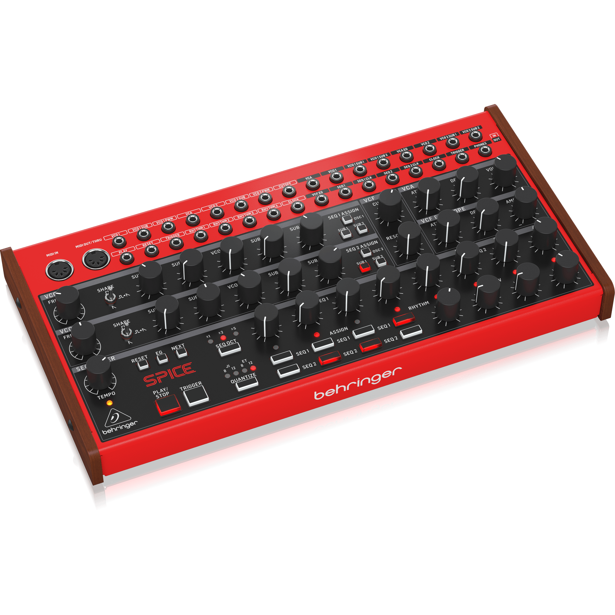 Behringer SPICE Analog Semi-Modular Polyrhythmic Synthesizer with 2 Oscillators, 4 Sub-Oscillators, Multi-Mode Filter and Dual 4-Step Sequencer