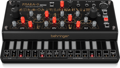 Behringer PHARAOMINI Analog Polyphonic Synthesizer with 3 VCOs, Classic VCF, Ring Modulator, 16-Step Motion Sequencer and Delay