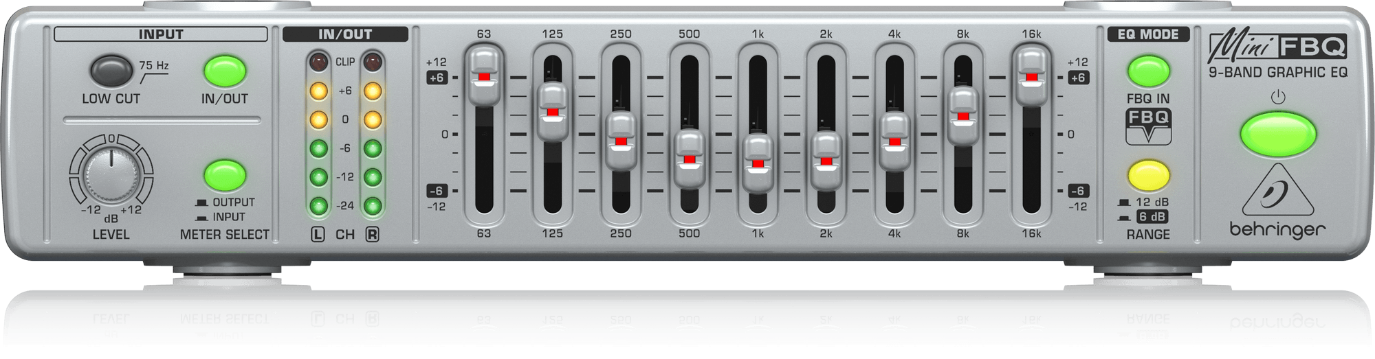 Behringer FBQ800 Ultra-Compact 9-Band Graphic Equalizer with FBQ