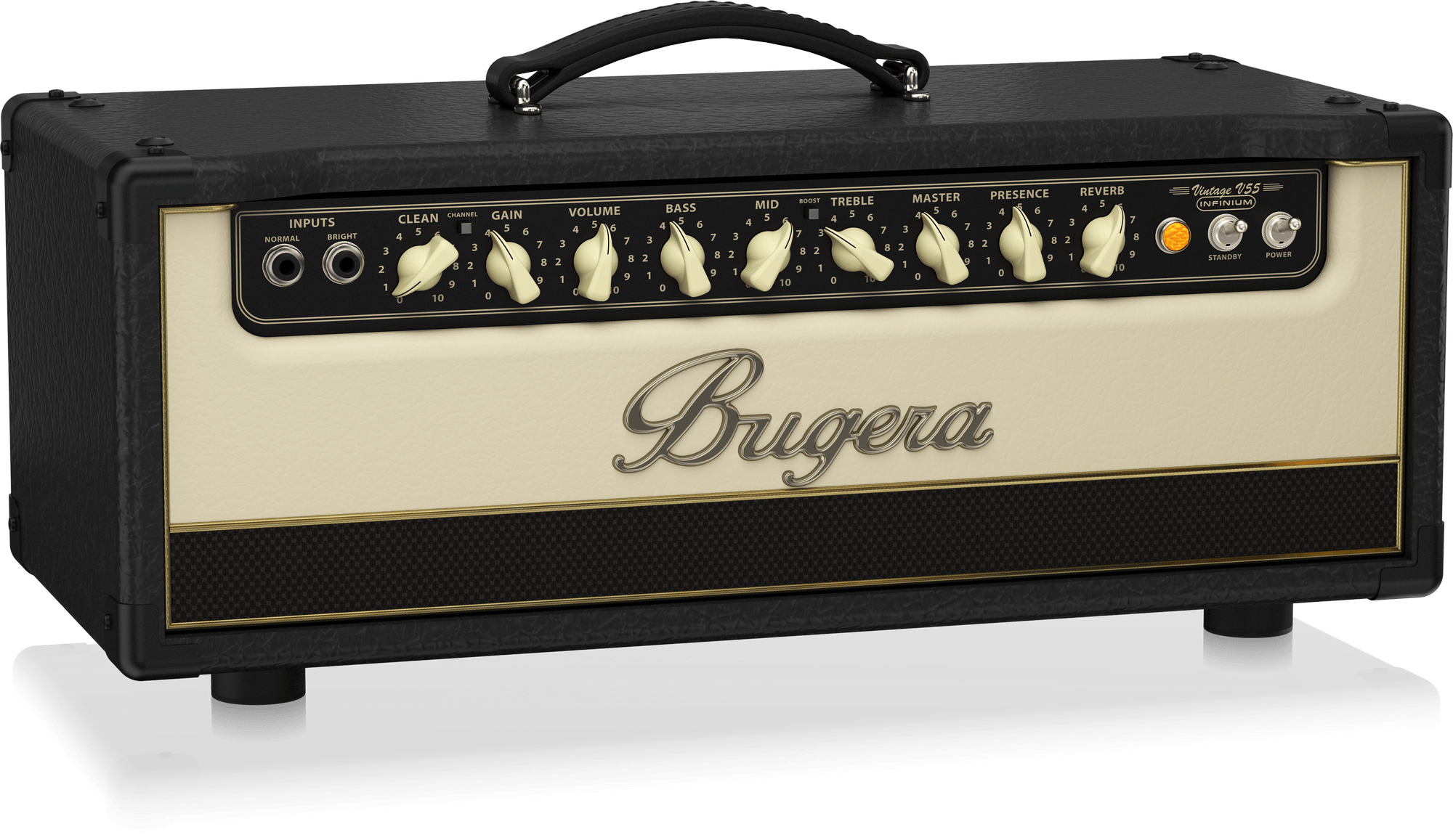 Bugera V55HD 55W Vintage 2-Channel Tube Amplifier Head with INFINIUM Tube Life Multiplier and Reverb