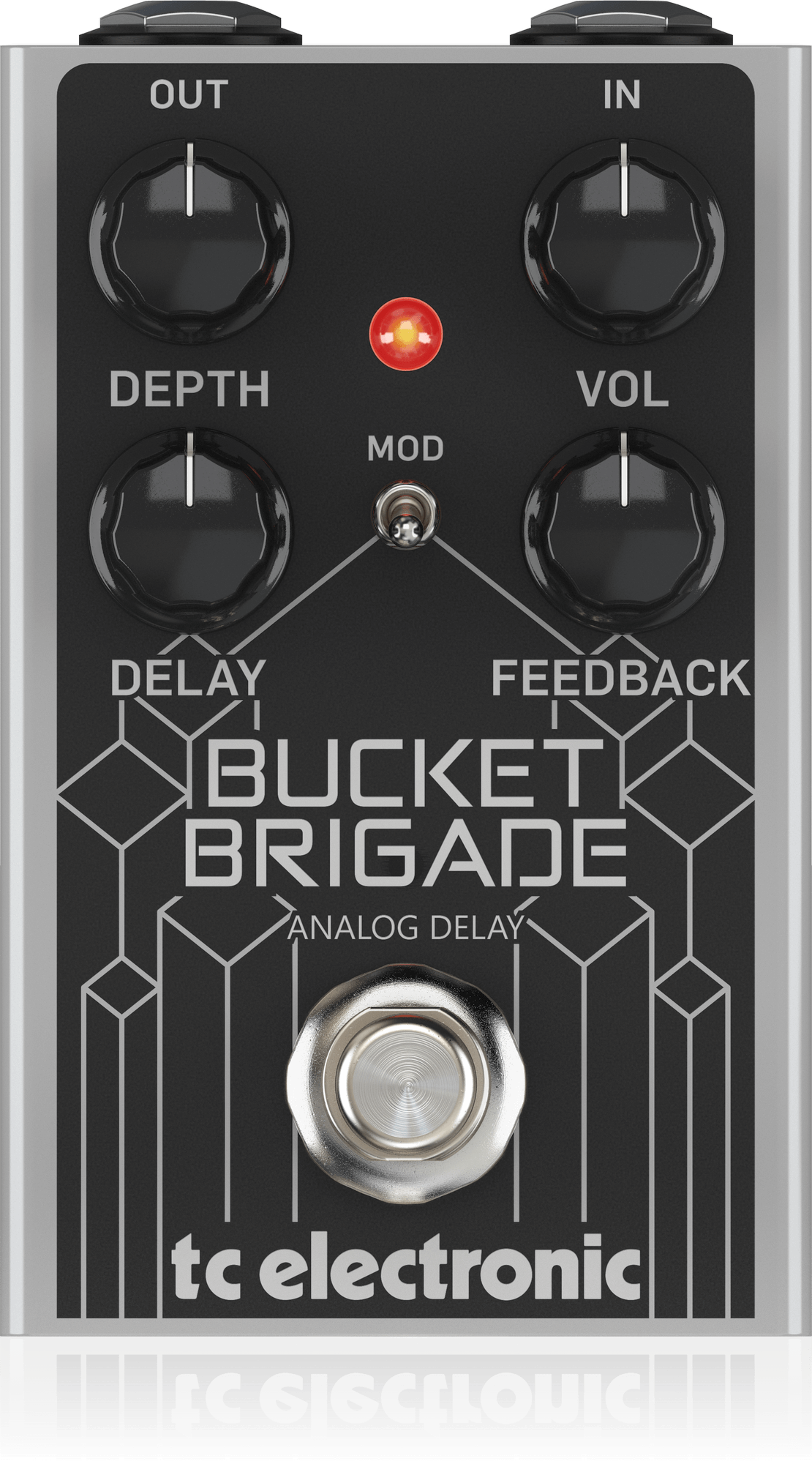 TC Electronic BUCKETBRIGADEANALOGDELAY Analog BBD Delay Pedal with 600 ms Delay Time, Warm Repeats, Optional Modulation and Depth Control
