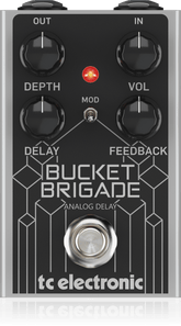 TC Electronic BUCKETBRIGADEANALOGDELAY Analog BBD Delay Pedal with 600 ms Delay Time, Warm Repeats, Optional Modulation and Depth Control