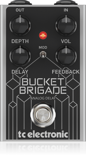 TC Electronic BUCKETBRIGADEANALOGDELAY Analog BBD Delay Pedal with 600 ms Delay Time, Warm Repeats, Optional Modulation and Depth Control