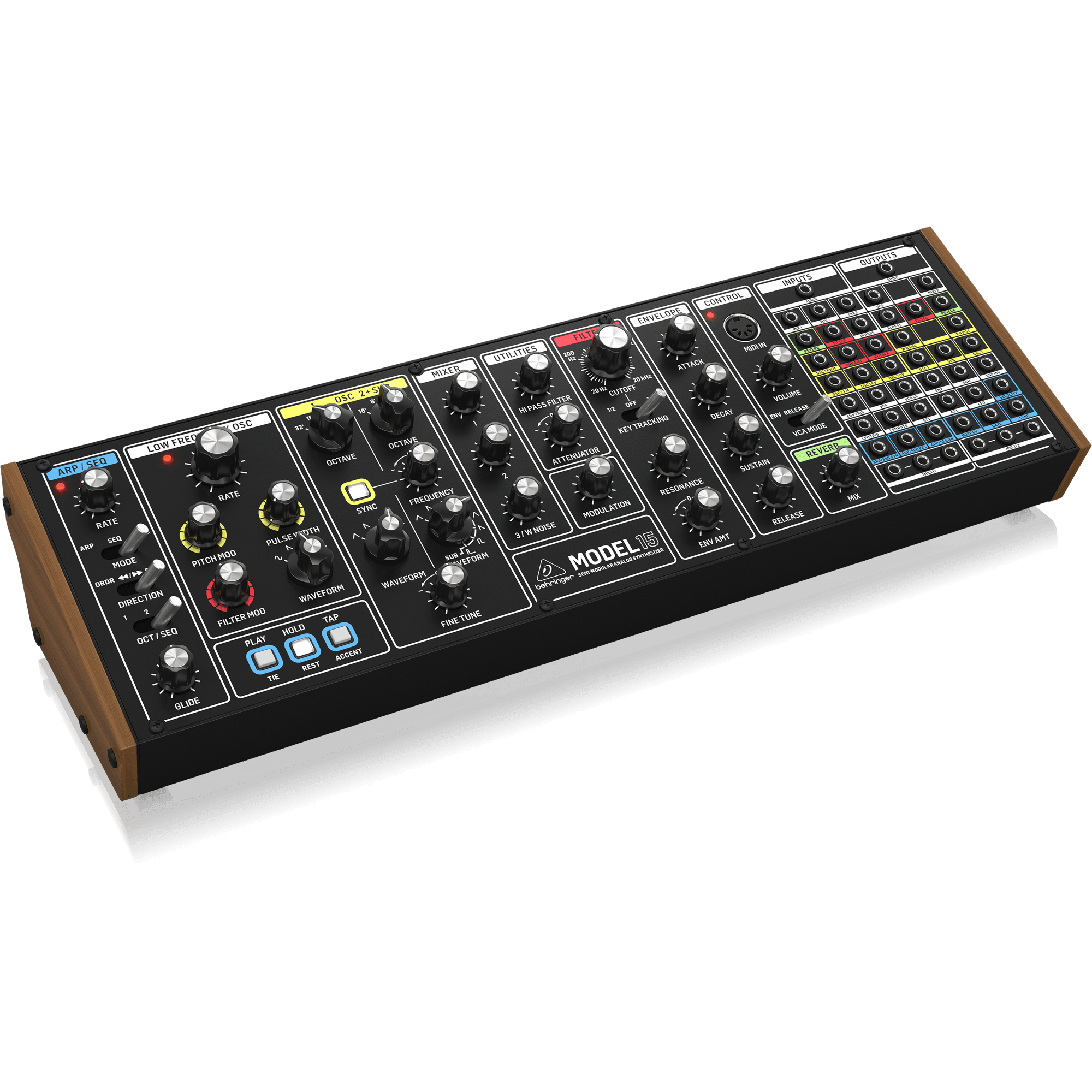 Behringer MODEL 15 Analog Semi-Modular Synthesizer with Dual VCOs, VCF, Sequencer and Arpeggiator in Eurorack Format