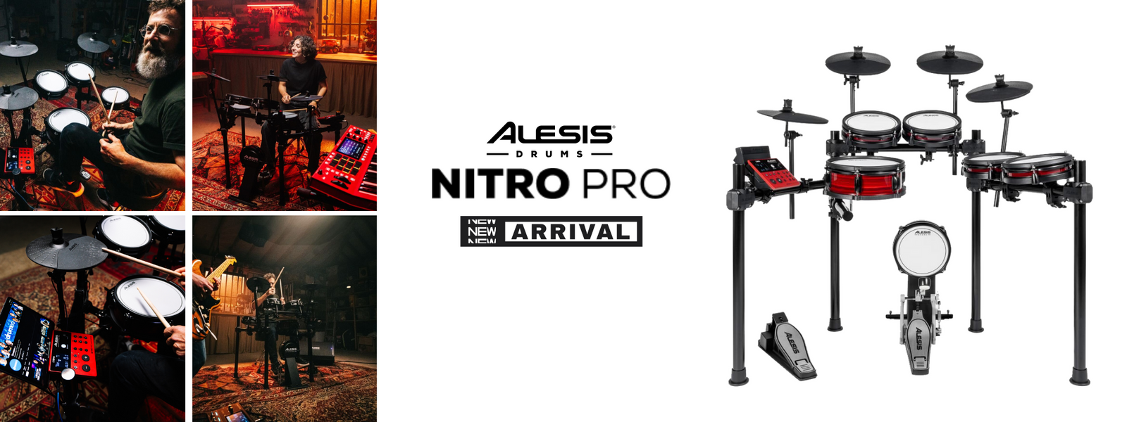  Alesis Nitro Pro 8-Piece Electronic Drum Kit With Bluetooth 