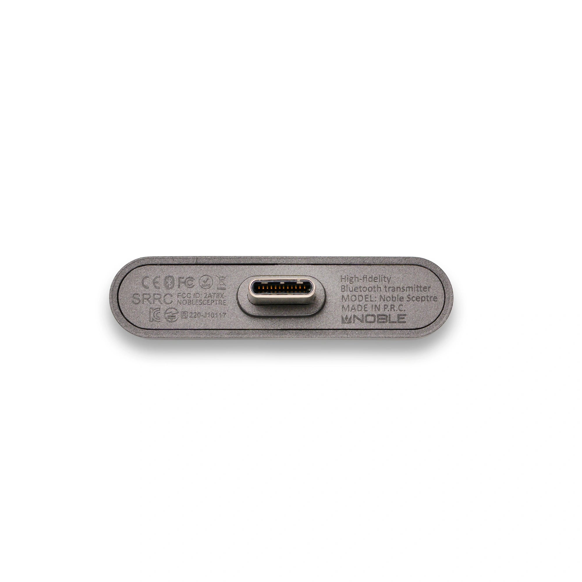 Noble Audio Sceptre Silver bluetooth transmitter with usb-c connector