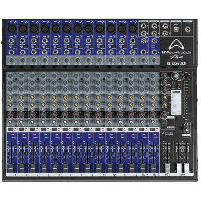 Wharfedale Pro SL1224USB Mixer Audio 16 CH 12 Mono & 2 Stereo FX and USB Interface