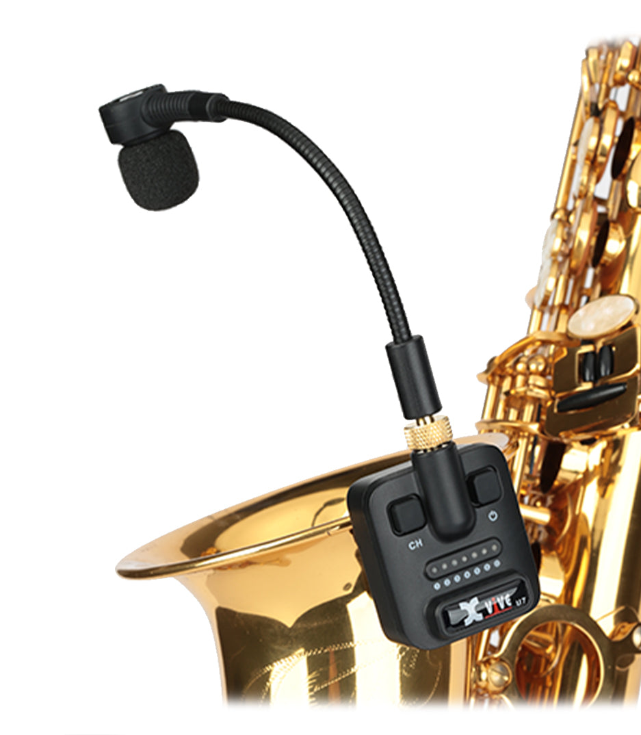 Xvive U7 Saxophone and Trumpet Wireless System With Clip-on Supercardioid Condenser Microphone (Travel Case Included)