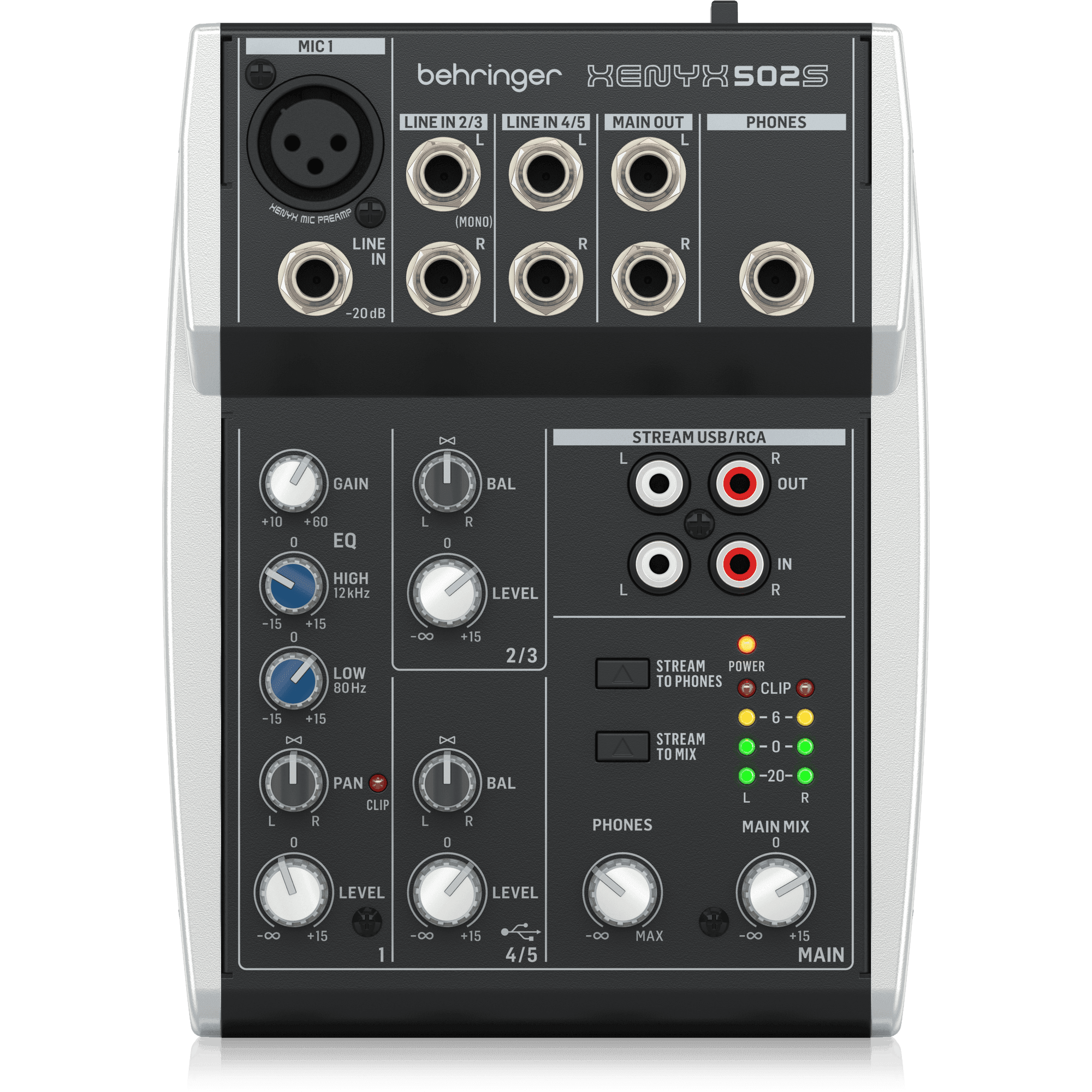 Behringer XENYX 502S Premium Analog 5-Input Mixer with USB Streaming Interface - MusicMajlis
