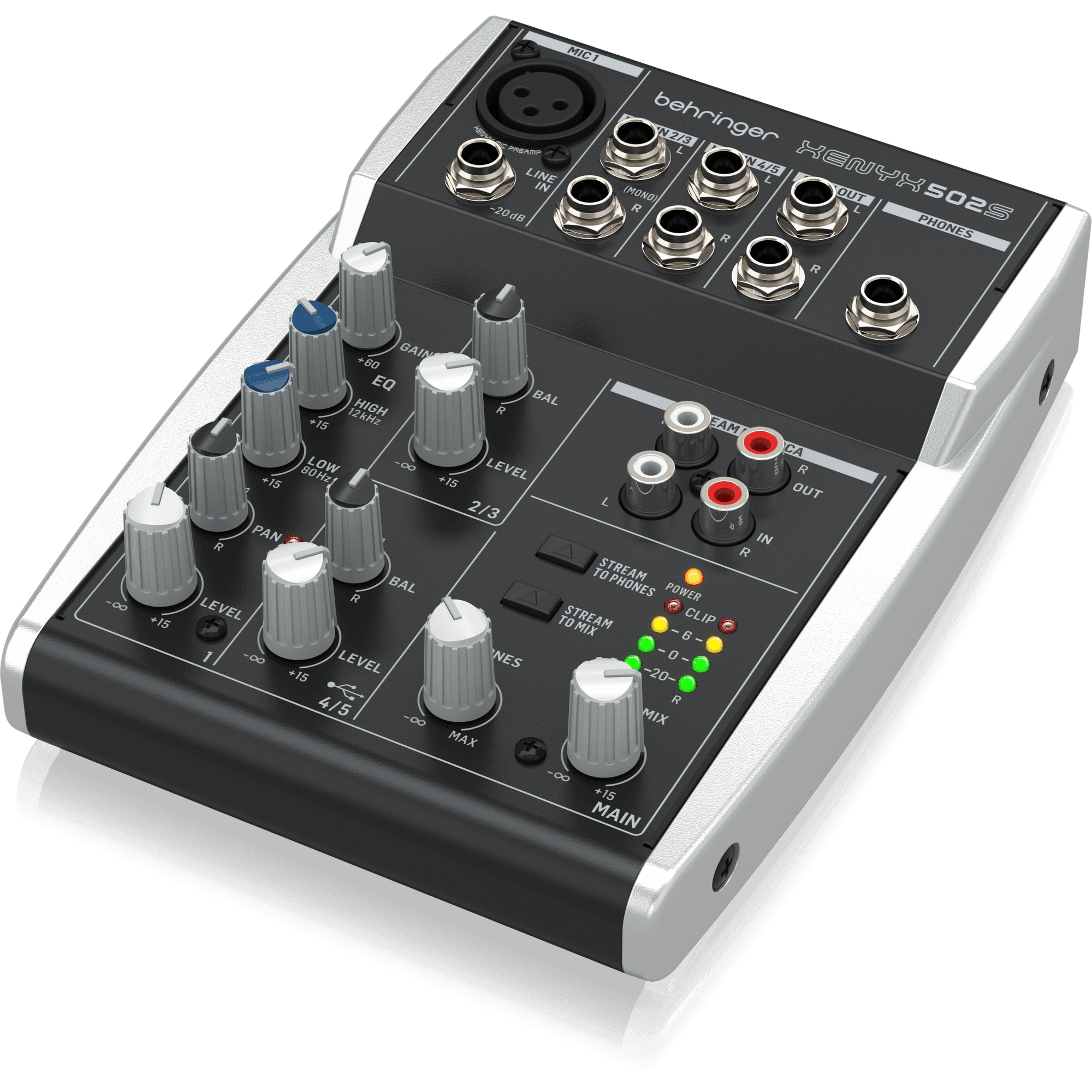 Behringer XENYX 502S Premium Analog 5-Input Mixer with USB Streaming Interface - MusicMajlis
