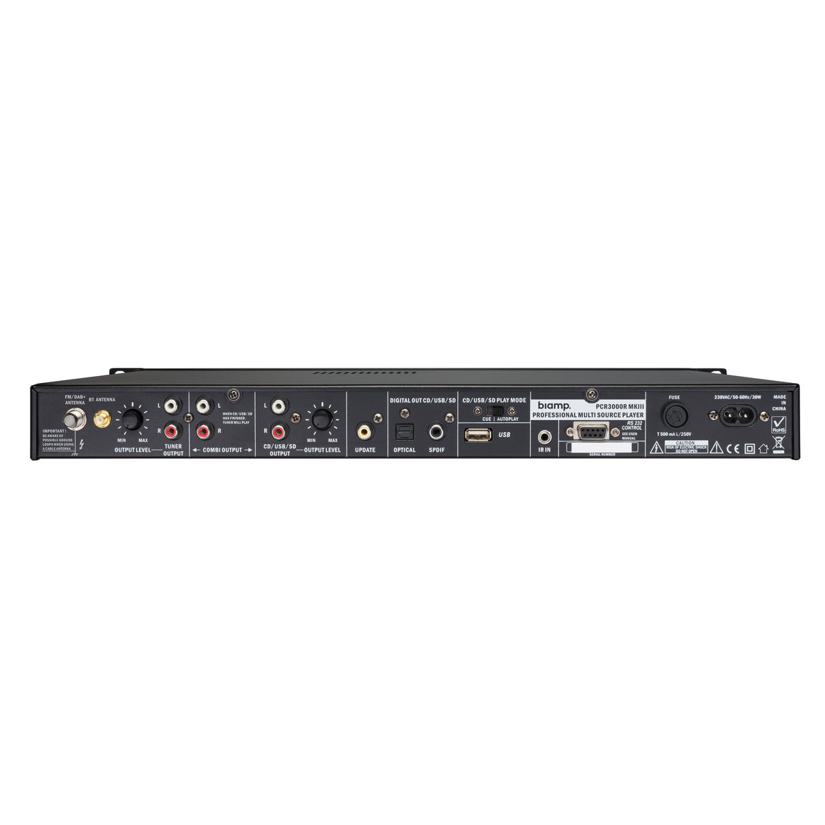 Biamp PCR3000RMKIII Versatile DAB & FM RDS/CD/USB/SD-CARD/BT music sou