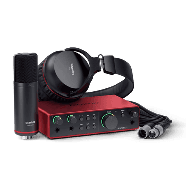 Focusrite Scarlett 2i2 Studio 4th Gen Scarlett 2i2 with CM25 MkIII condenser Microphone and SH-450 Closed-back Headphones Bundle - MusicMajlis