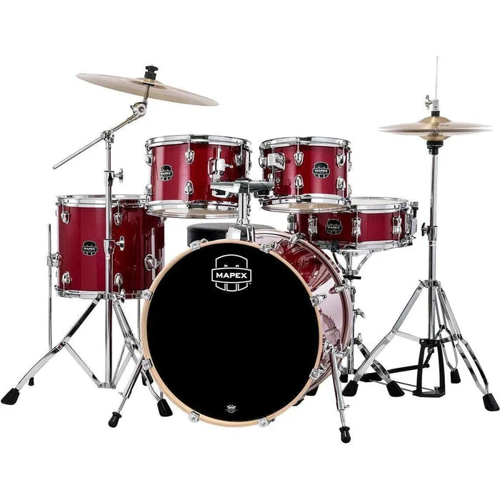 Mapex VE5044FTCVM Venus Fusion 5-Piece Drum Set with Cymbals & Throne + Behringer BC1200 7-Piece Drum Microphone Set Bundle