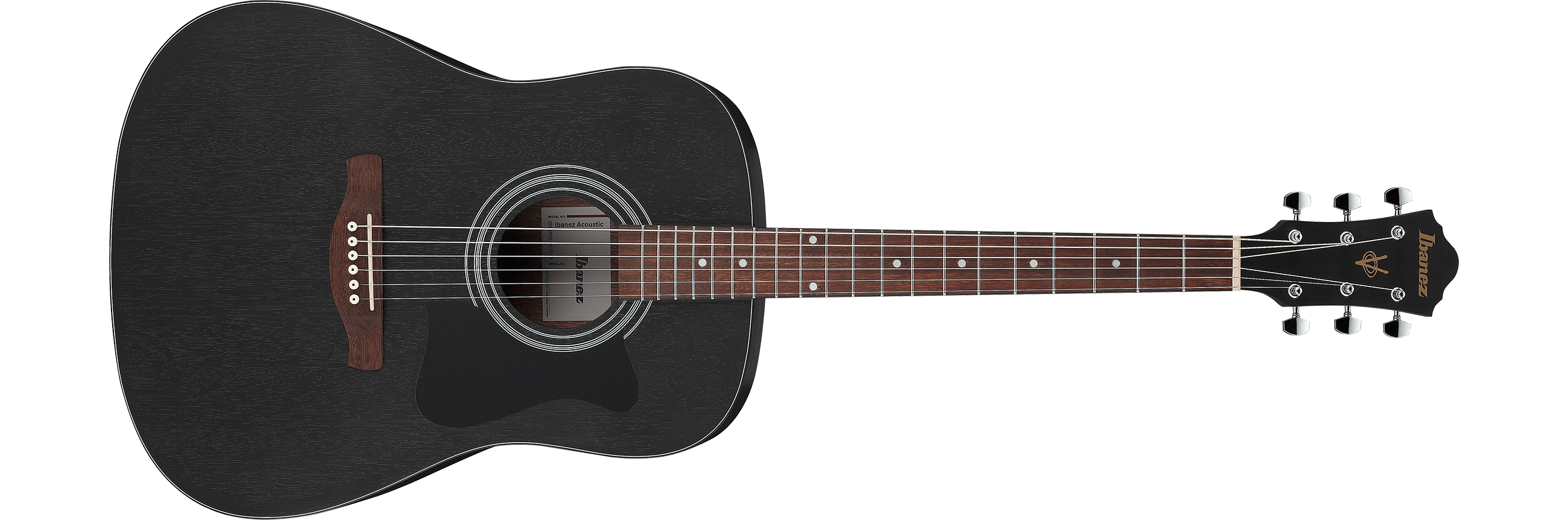 Ibanez V54NJP-WK Jampack Series Acoustic Guitar Package, Weathered Black