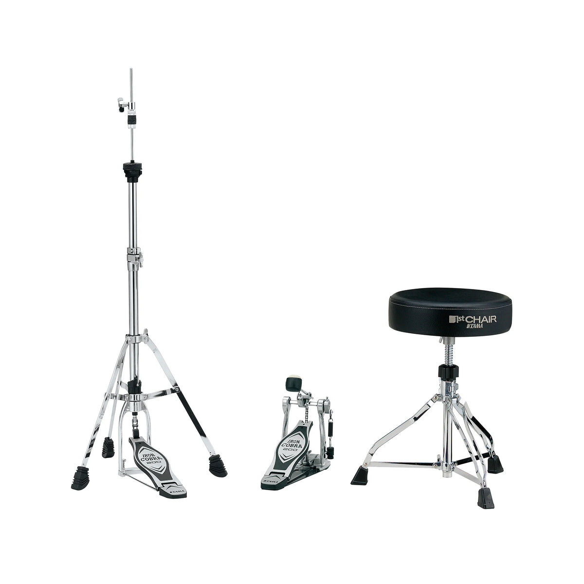 TAMA HED3R – 3-Piece Hardware Kit | Black & Chrome