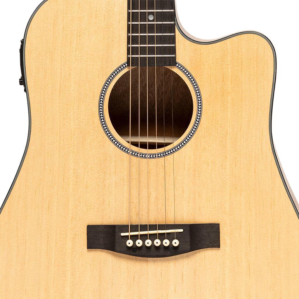 Stagg Electro-Acoustic Dreadnought Guitar with Cutaway - MusicMajlis