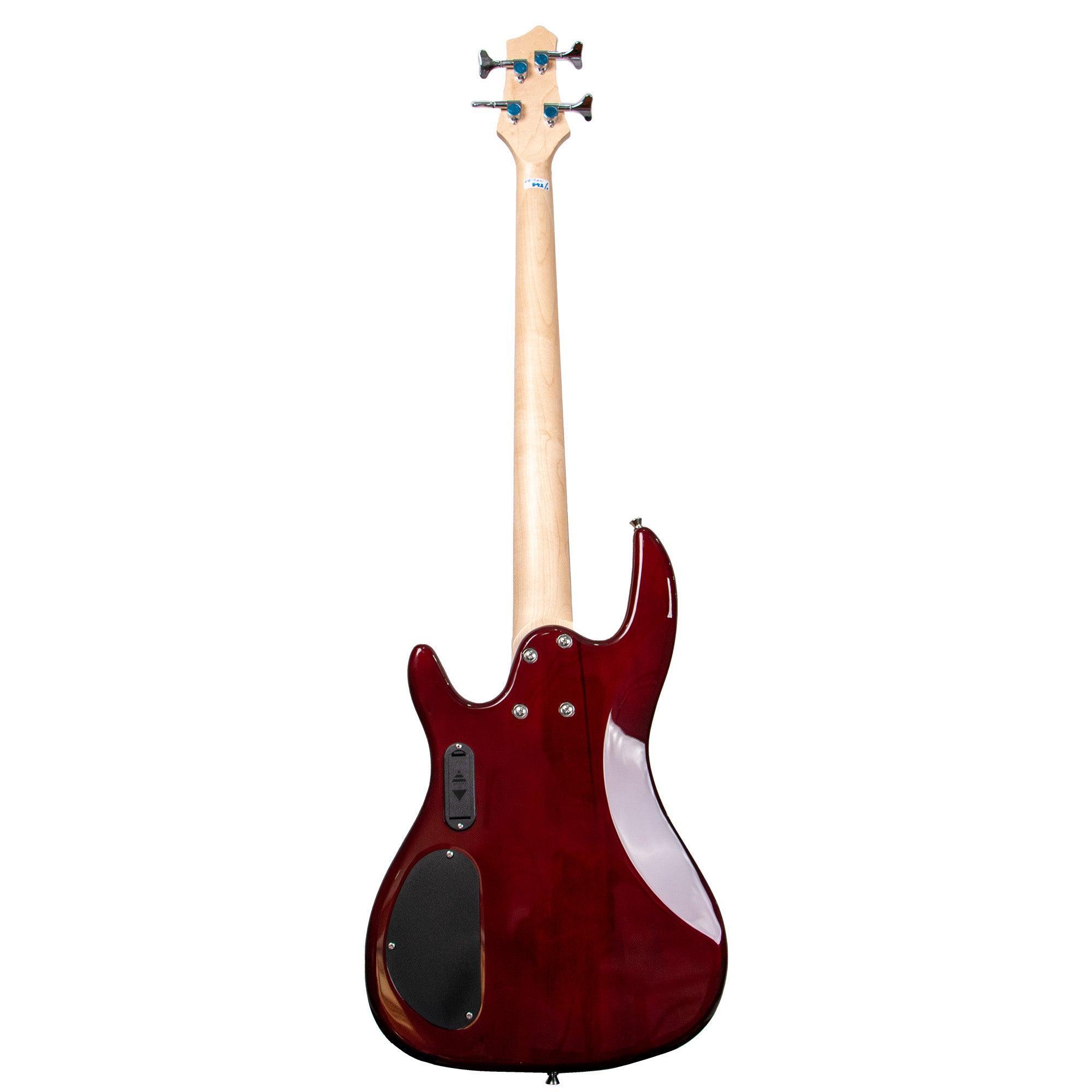 Tansen EB145N Guitar Bass Electric 5 String Laurel Fingerboard HH Pickups Natural Red - MusicMajlis