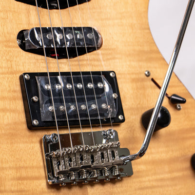 Tansen EG850N Guitar Electric 6-String Double Cutaway Laurel Fingerboard Heritage VIP Style HSS Pickups Natural - MusicMajlis