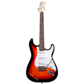 Tansen ST350 Guitar Electric 6-String Double Cutaway Laurel Fingerboard Stratocaster Style SSS Pickups Blue Sunburst Black - MusicMajlis