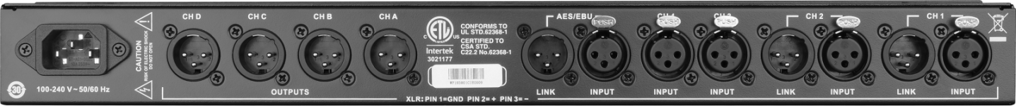 Wharfedale Pro XC44F Digital System Controller with 4-in/4-out DSP, AES/EBU Input