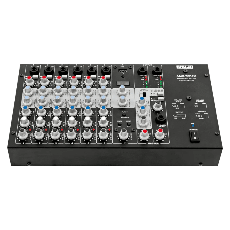 Ahuja Mixer AMX-70DFX With Built-in USB Option 7 Channel Mixer - MusicMajlis