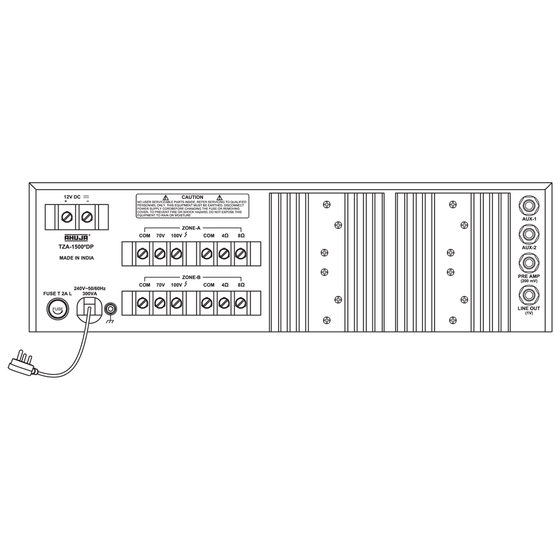 Ahuja TZA1500 Two Zone PA Mixer Amplifier - MusicMajlis