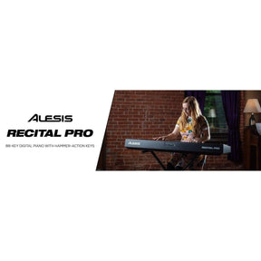 Alesis Recital Pro 88-Key Digital Piano with Hammer-Action Keys - MusicMajlis