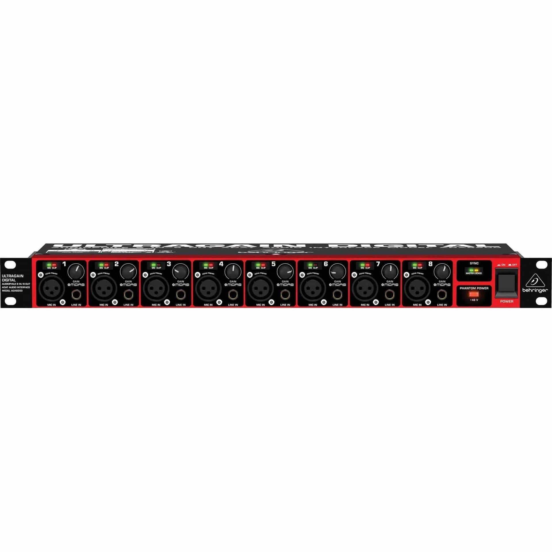 配信機器・PA機器・レコーディング機器 BEHRINGER ADA8200 ULTRAGAIN DIGITAL Behringer ADA8200 Audiophile 8 In/8 Out ADAT Audio Interface with Mida