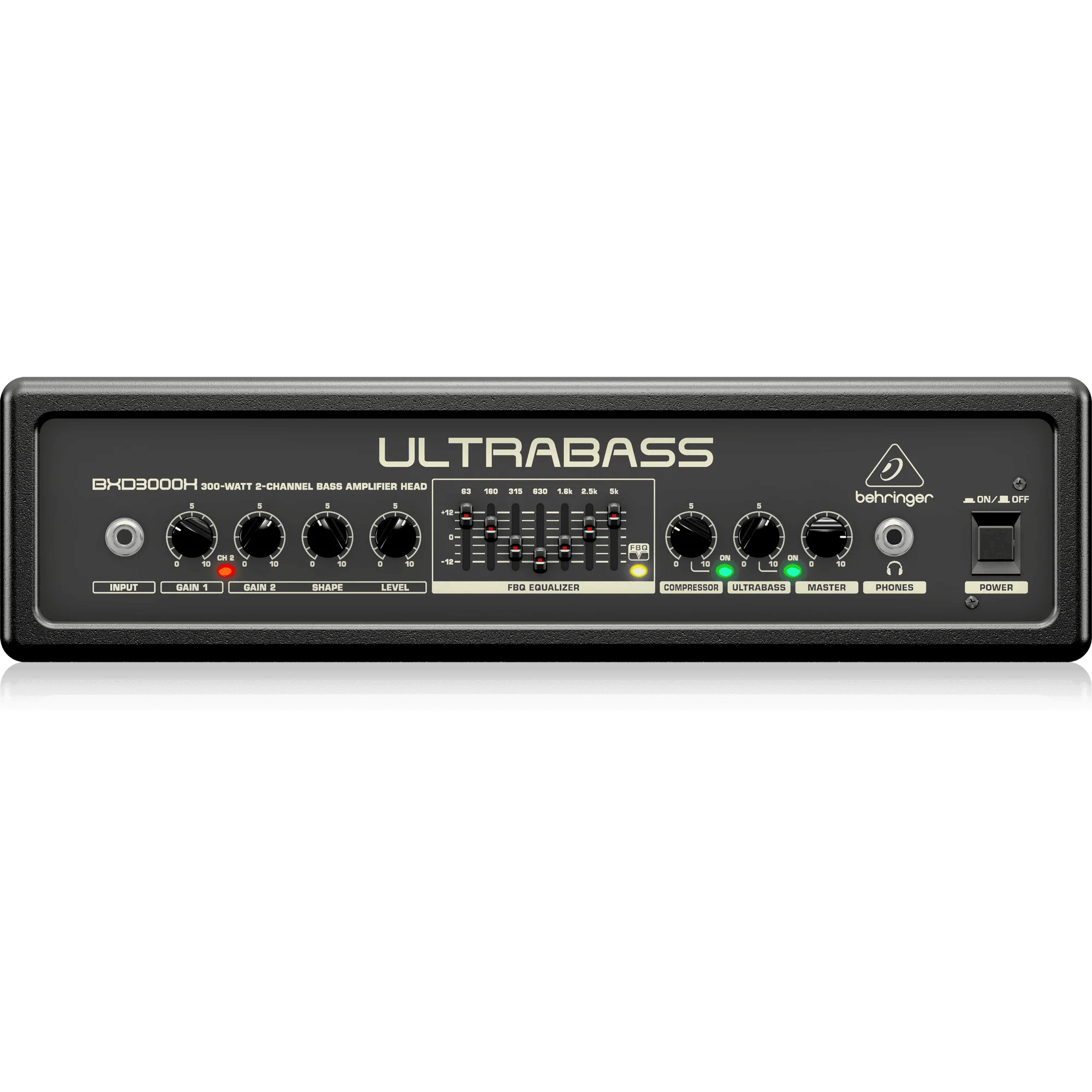 Behringer BXD3000H Ultra-Lightweight 300W 2-Channel Bass Amplifier Head - MusicMajlis