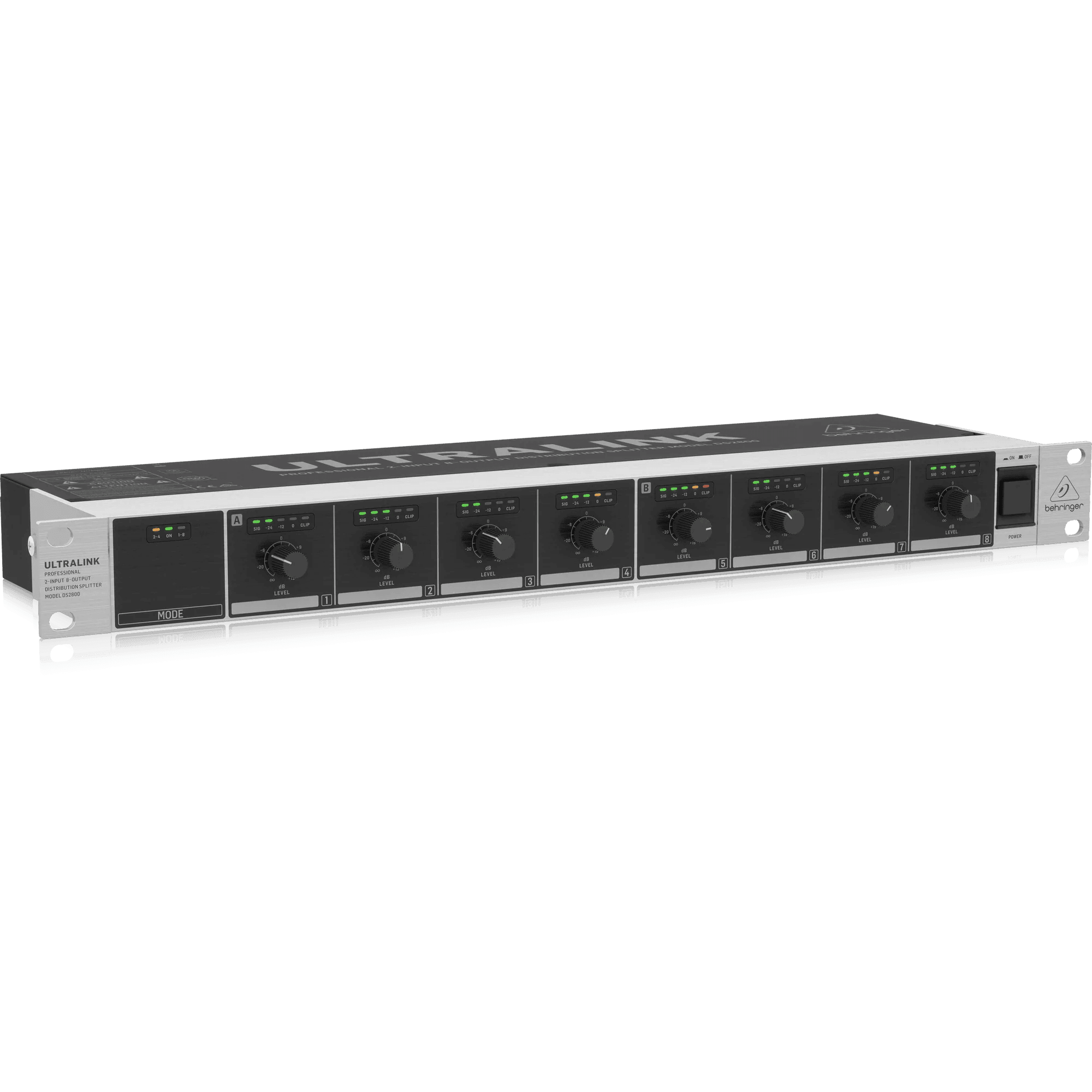 Behringer DS2800 Professional 2-Input 8-Output Distribution Splitter - MusicMajlis