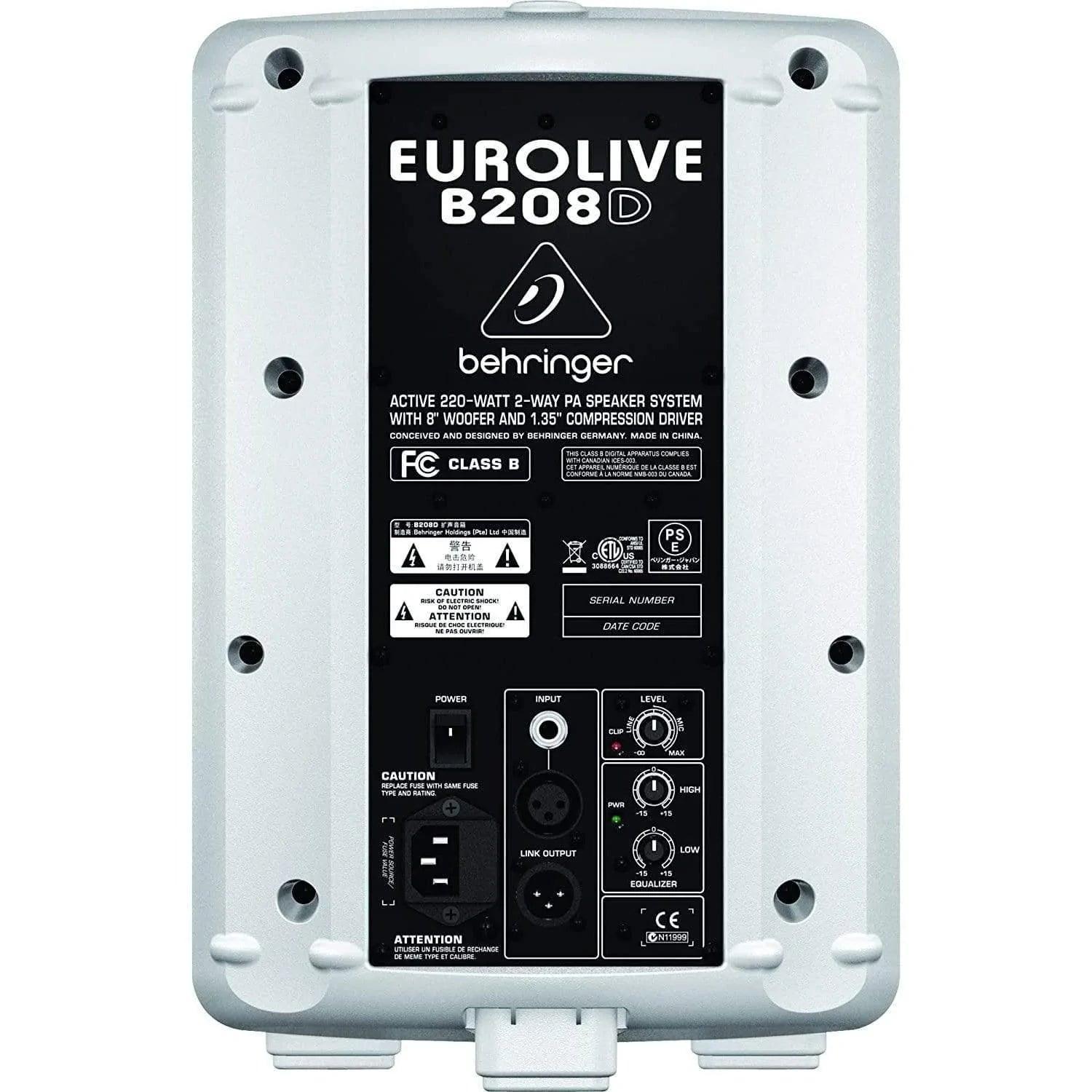 Behringer Eurolive B208D Active PA Speaker System - (Black/White) - MusicMajlis