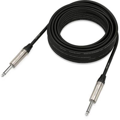 Behringer GIC-1000 Gold Performance 10 m (32.8 ft) Instrument Cable with 1/4" TS Connectors - MusicMajlis