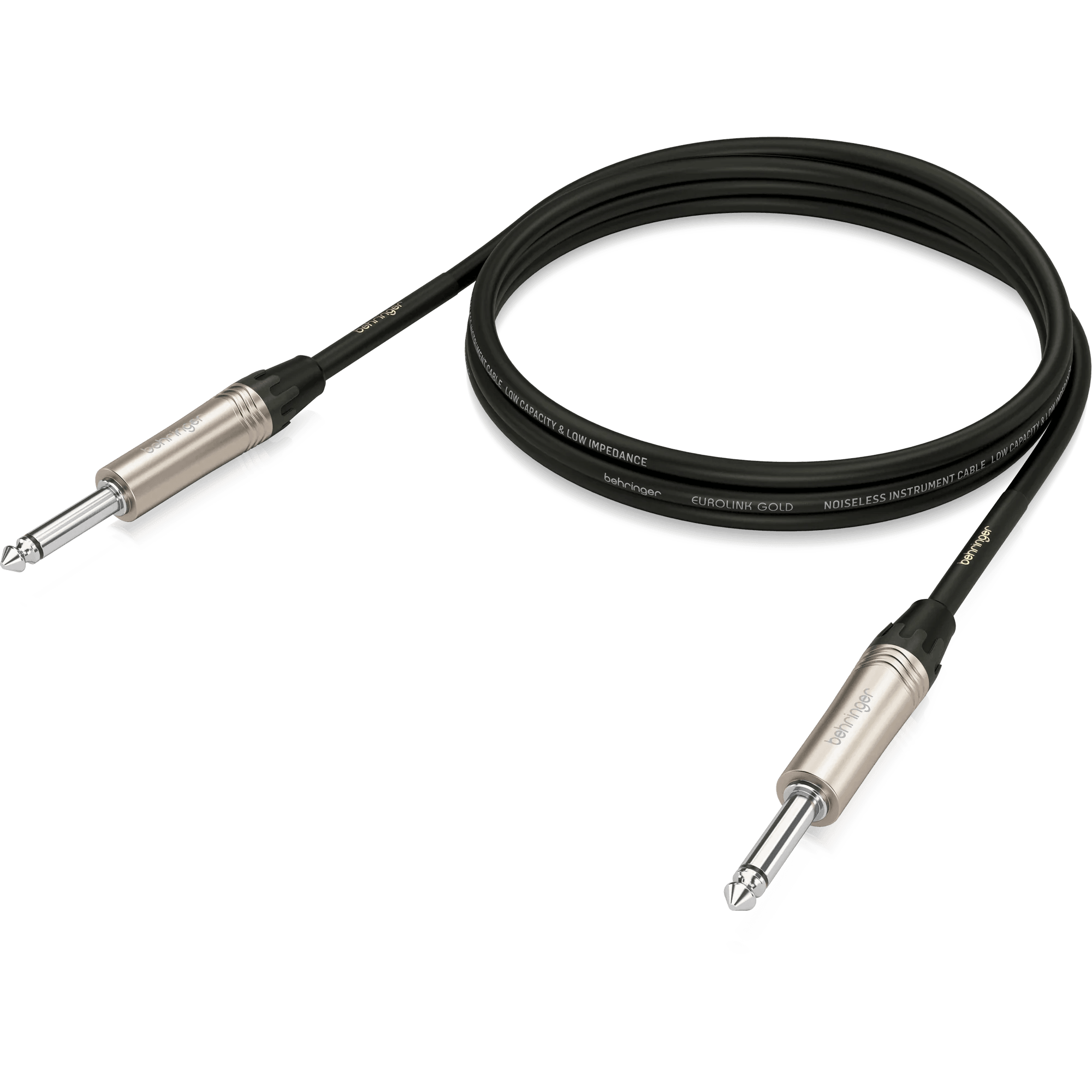 Behringer GIC-150 Gold Performance 1.5 m (5 ft) Instrument Cable with 1/4" TS Connectors - MusicMajlis