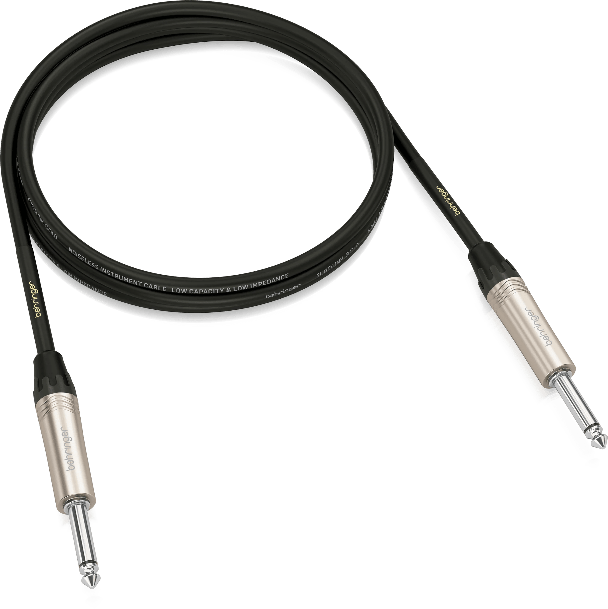 Behringer GIC-150 Gold Performance 1.5 m (5 ft) Instrument Cable with 1/4" TS Connectors - MusicMajlis